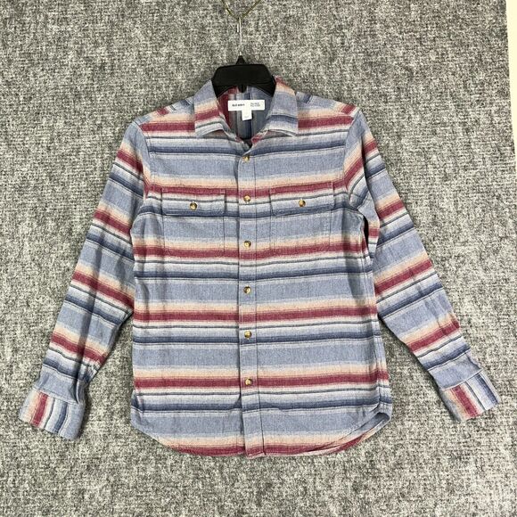 Old Navy Shirt Small Mens Flannel Regular Flex Southwestern Western Board‎ Beach - Picture 1 of 12